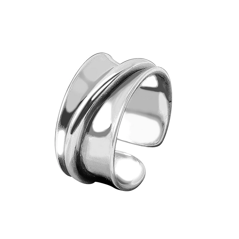 sterling silver wide unique adjustable ring 