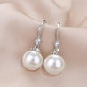 Sterling Silver Freshwater Pearl & Zircon Earrings
