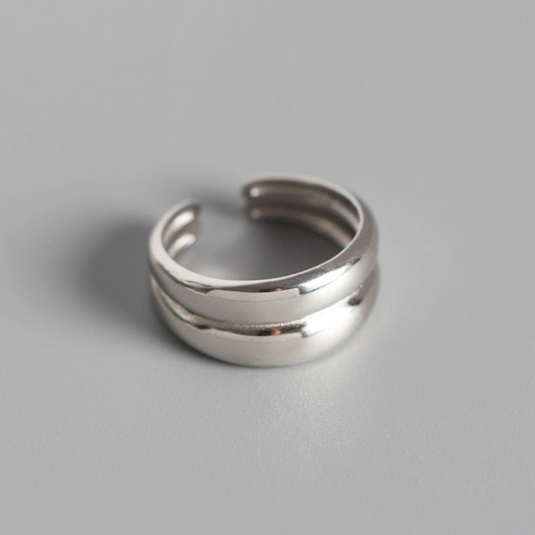 sterling silver unique layered ring