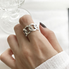 sterling silver chain loop ring