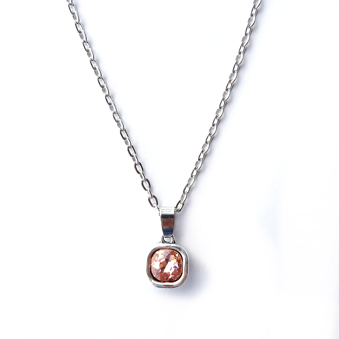 Crystal Pendant Drop Necklace - Champagne