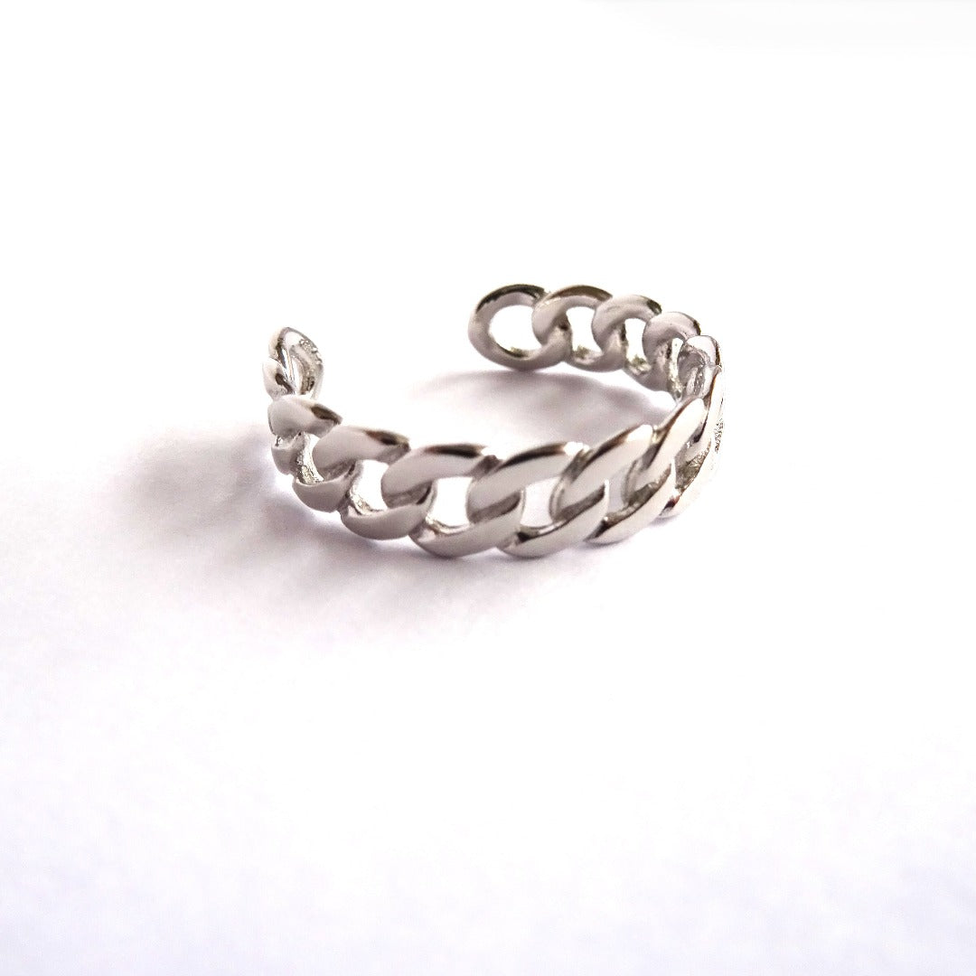sterling silver small chain ring