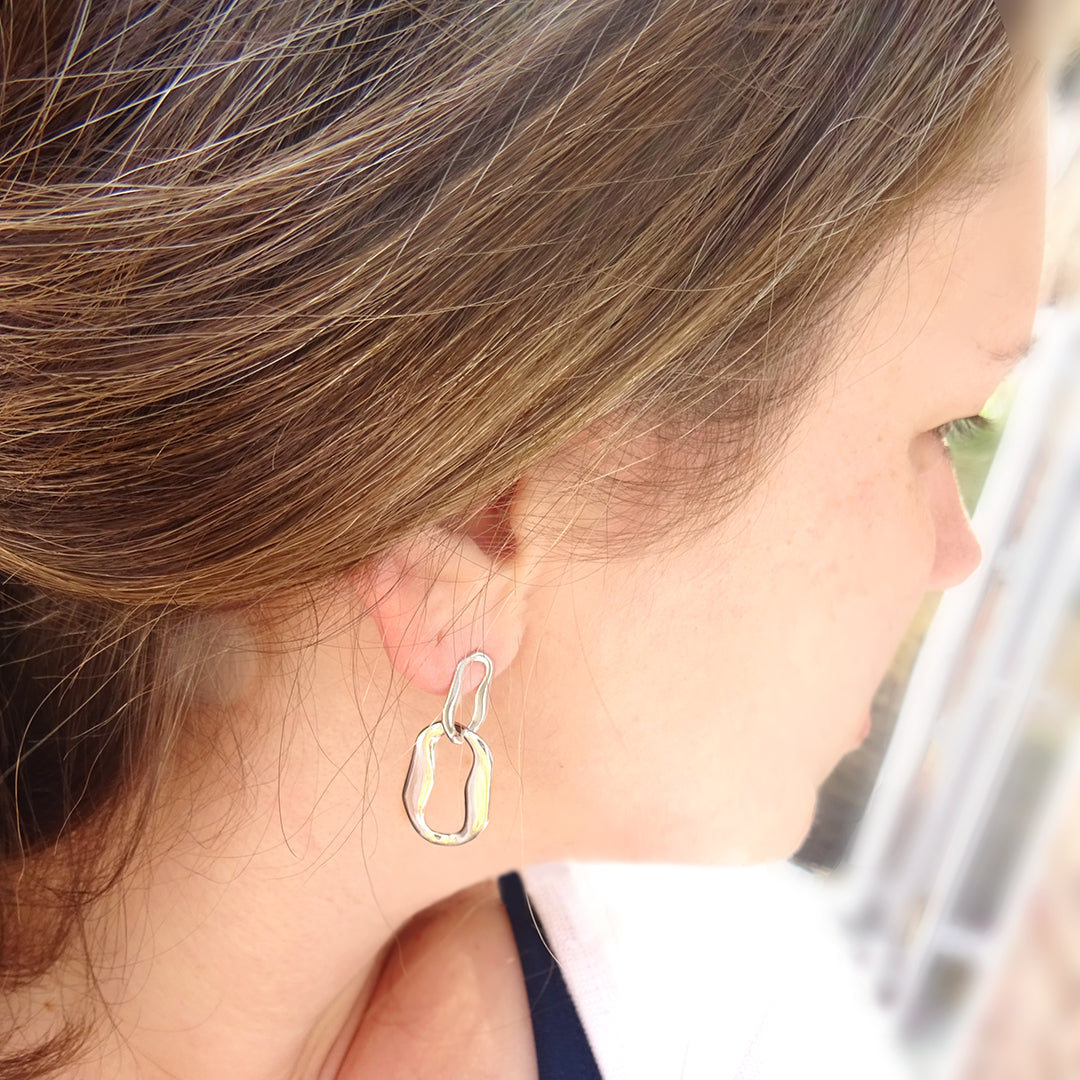 sterling silver unique drop earrings
