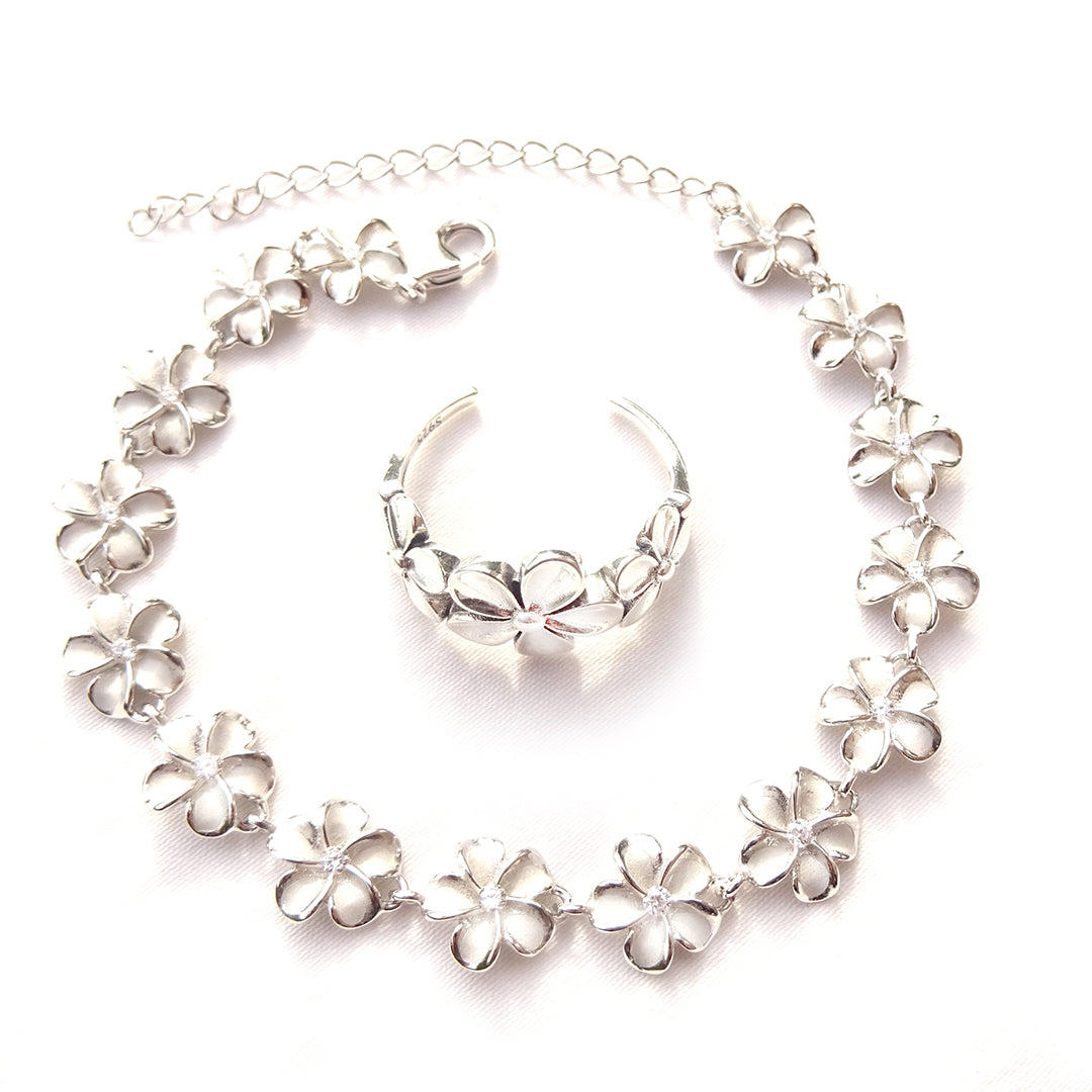 sterling silver daisy gift set, jewellery