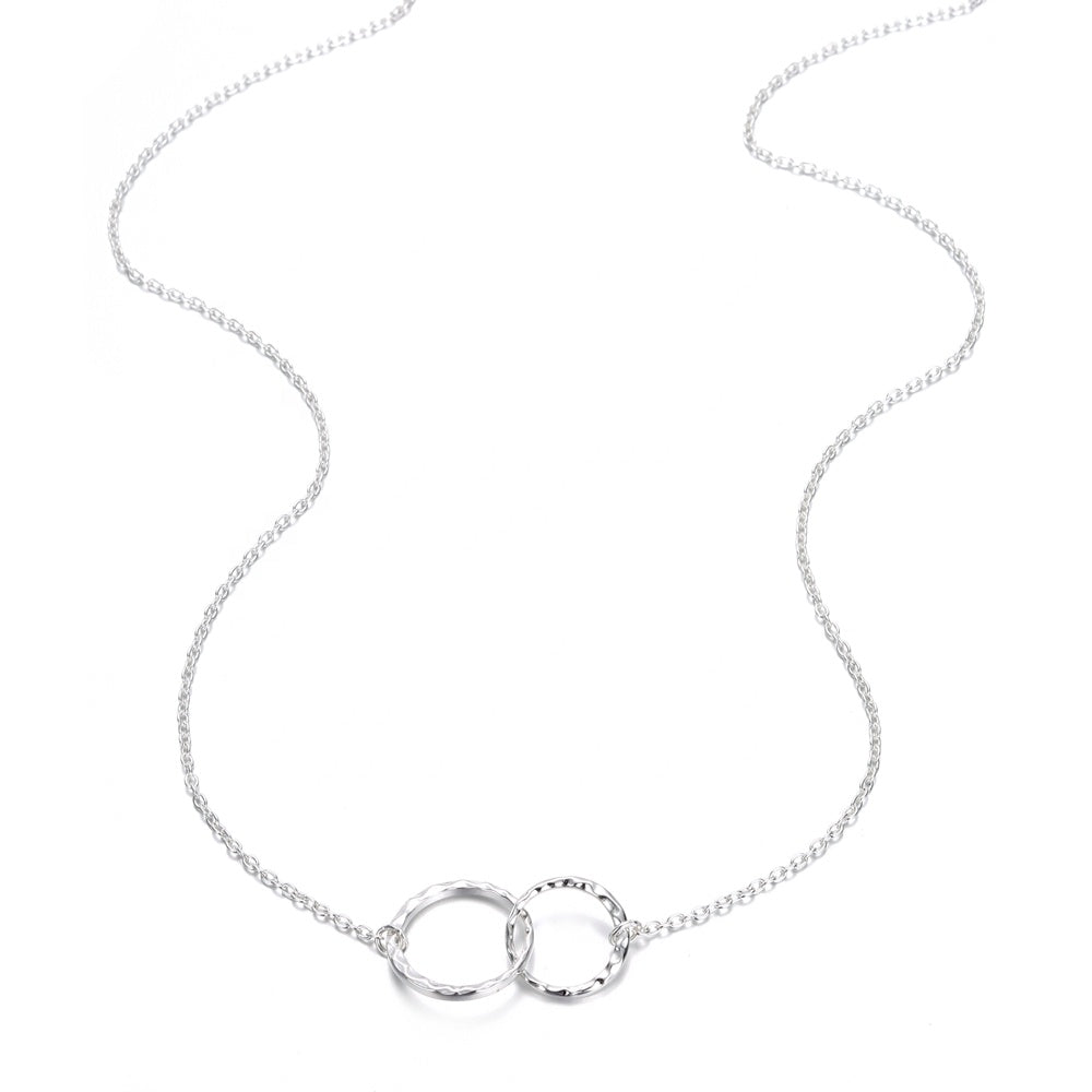 sterling silver 2 hoops necklace