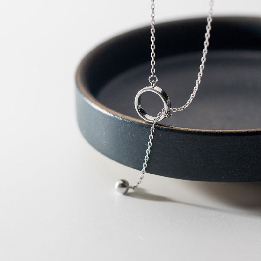 sterling silver hoop pendant necklace