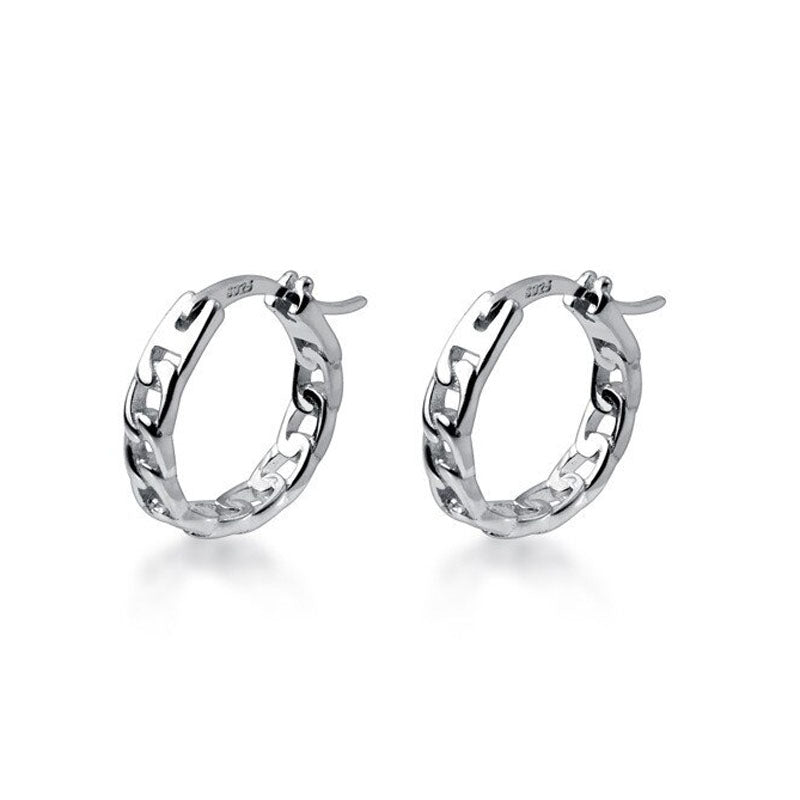 Sterling Silver Curb Chain Earrings