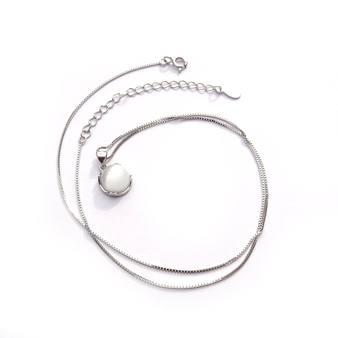sterling silver stone pendant necklace