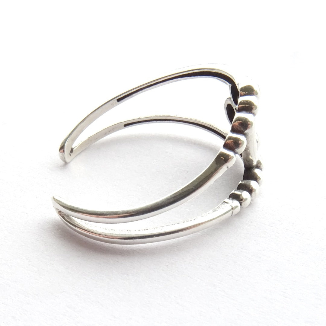 sterling silver unique adjustable ring