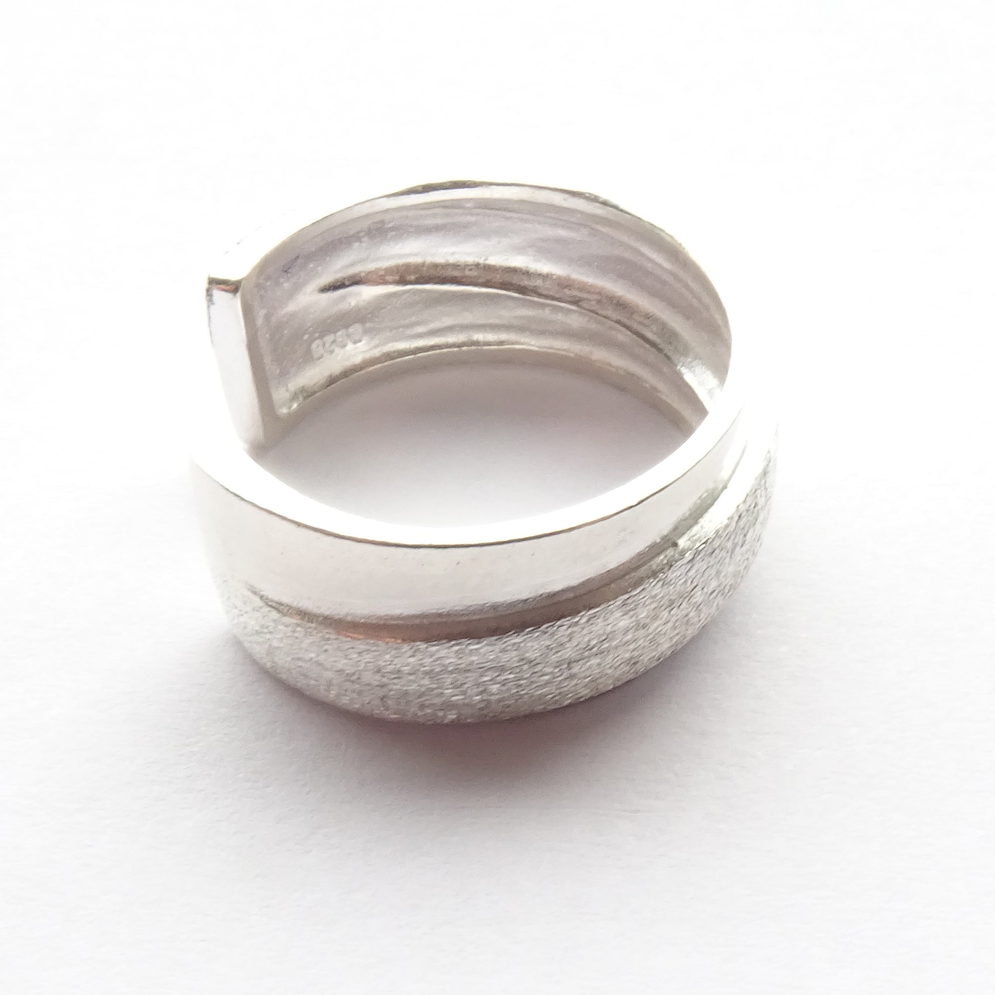 sterling silver unique brushed ring